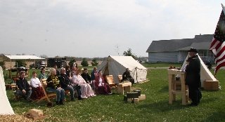 Reverend Captain Francis Springer conducts his first church service of the Civil War